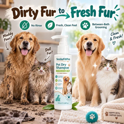 SmileFitPro® Rinse-Free Pet Shampoo Mousse – Waterless Clean, Deodorize & Freshen Dogs & Cats