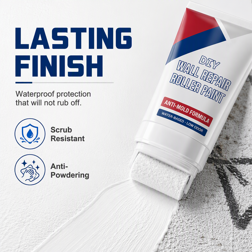 🎁Buy 1 Get 1 Free🔥Waterproof Wall Repair Paste with Integrated Small Roller Brush