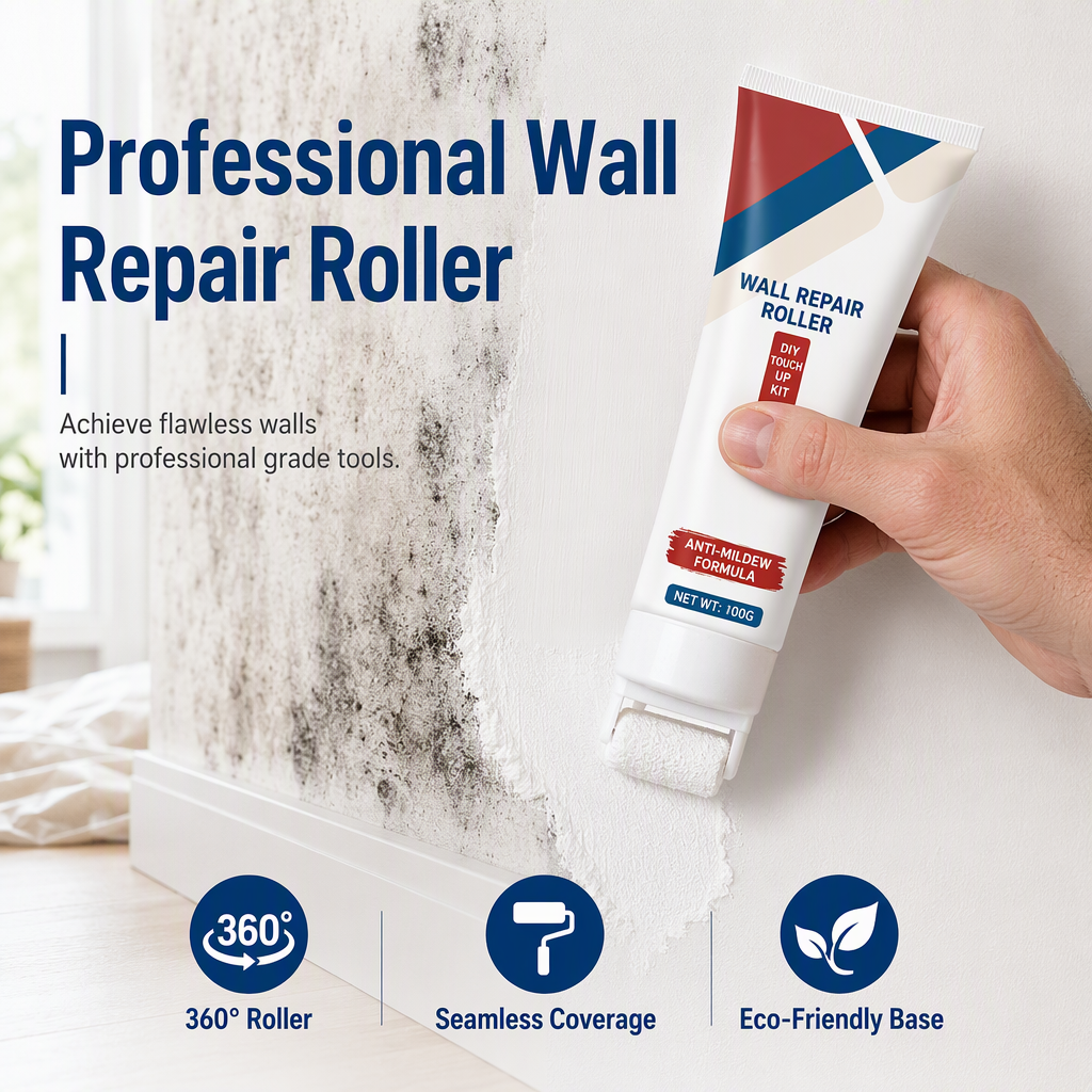 🎁Buy 1 Get 1 Free🔥Waterproof Wall Repair Paste with Integrated Small Roller Brush