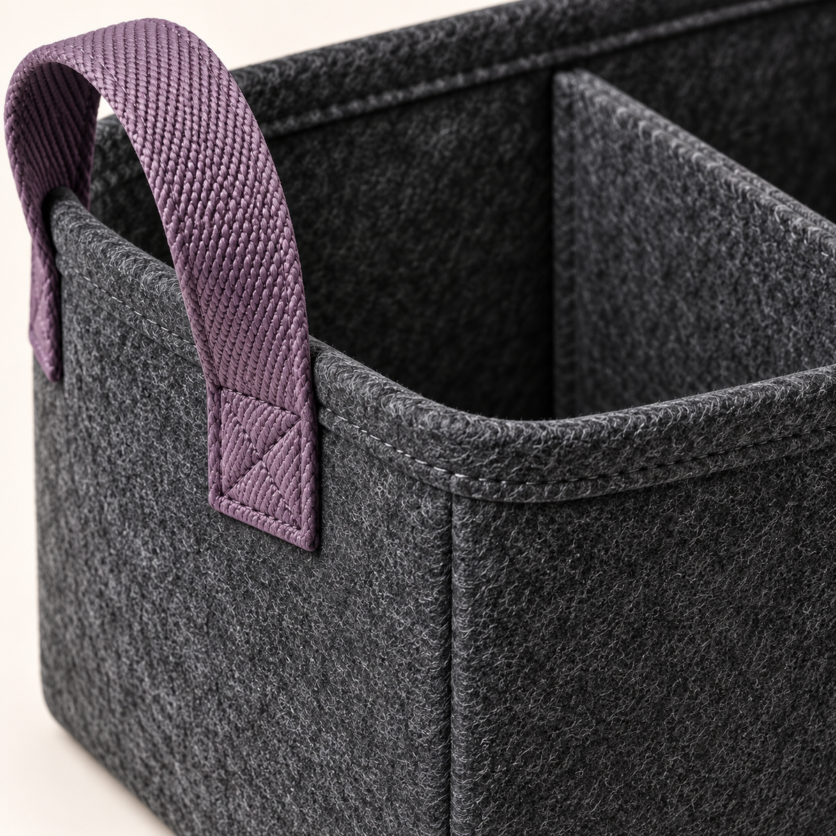 Felt Cable and Accessory Basket — detail