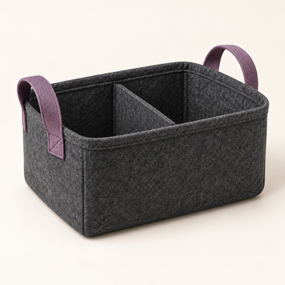 Felt Cable and Accessory Basket — overview