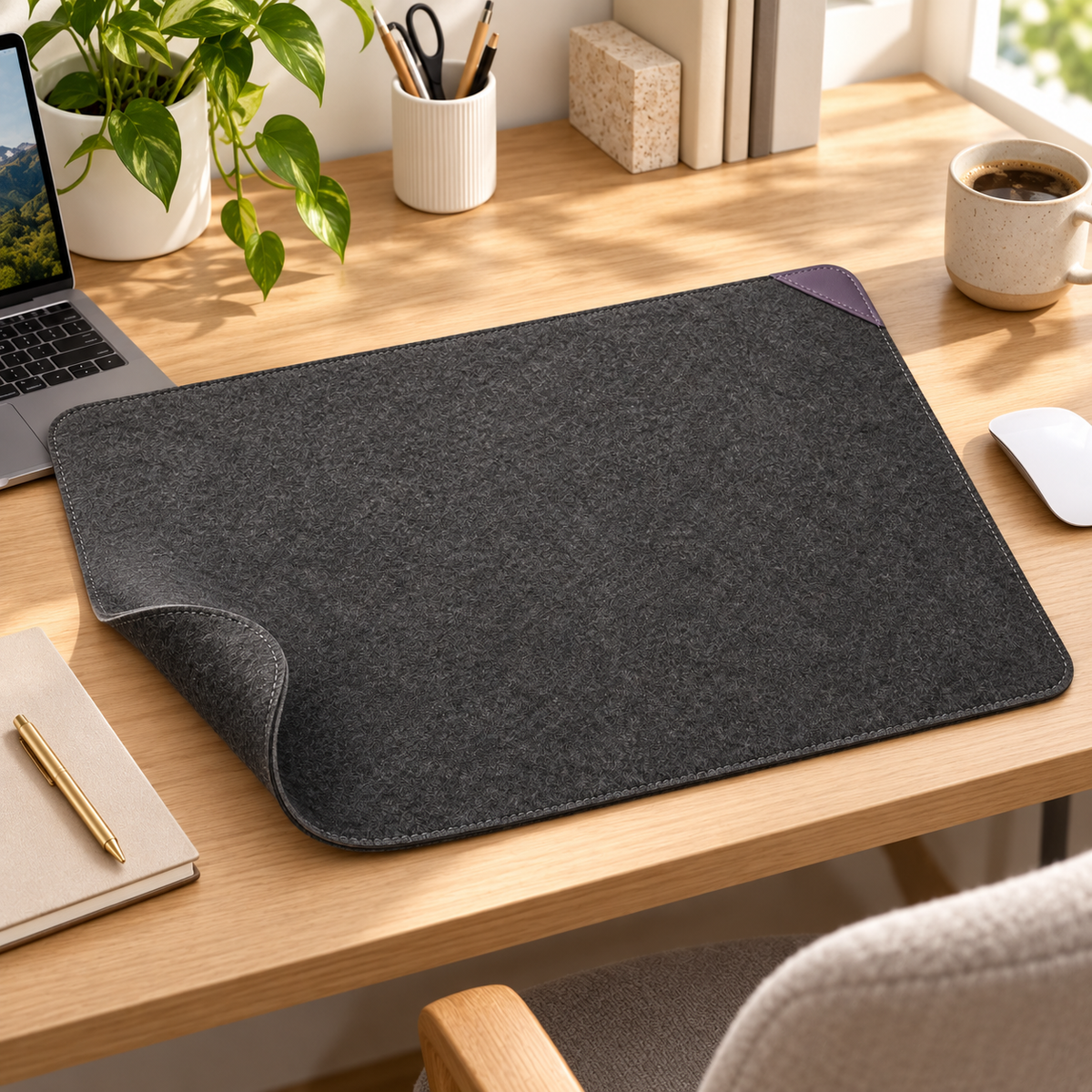 Large Felt Desk Mat — lifestyle