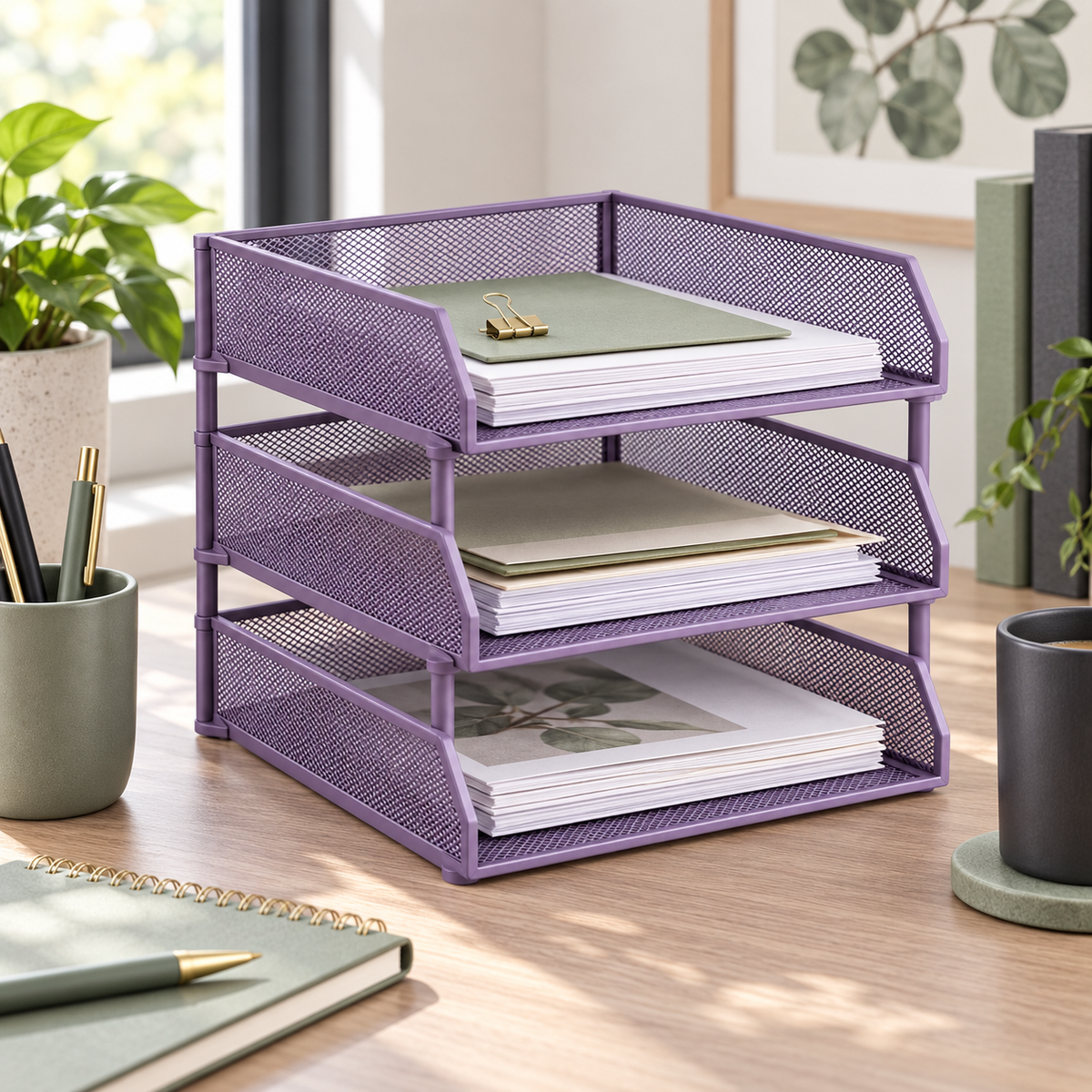 Stackable Document Tray Set — lifestyle