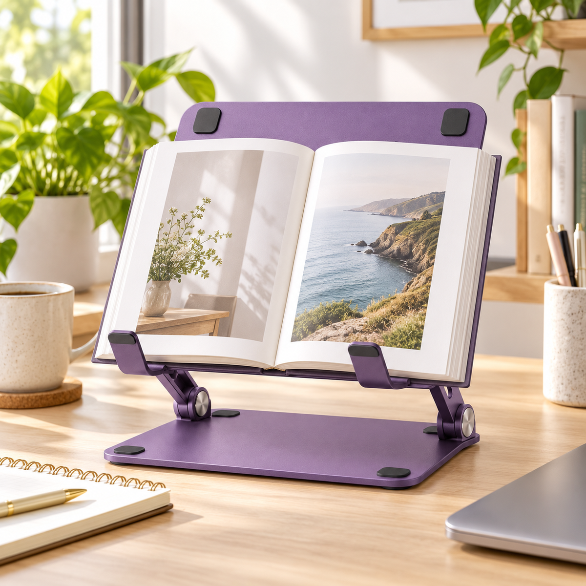 Upright Book and Tablet Stand — lifestyle